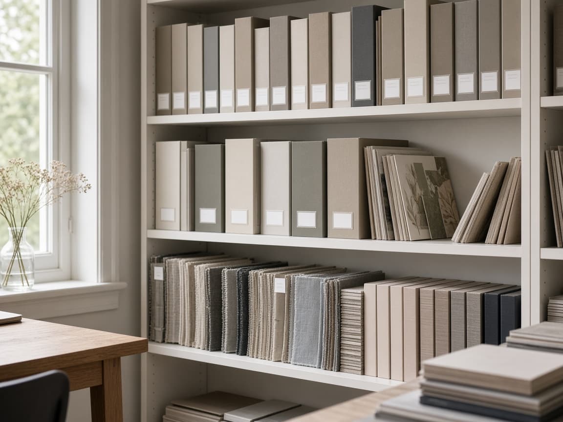 Organised project folders and sample boards