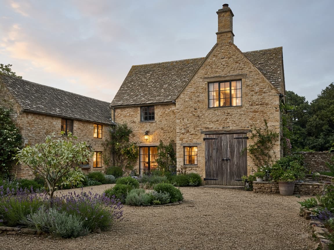 A completed barn conversion in the countryside
