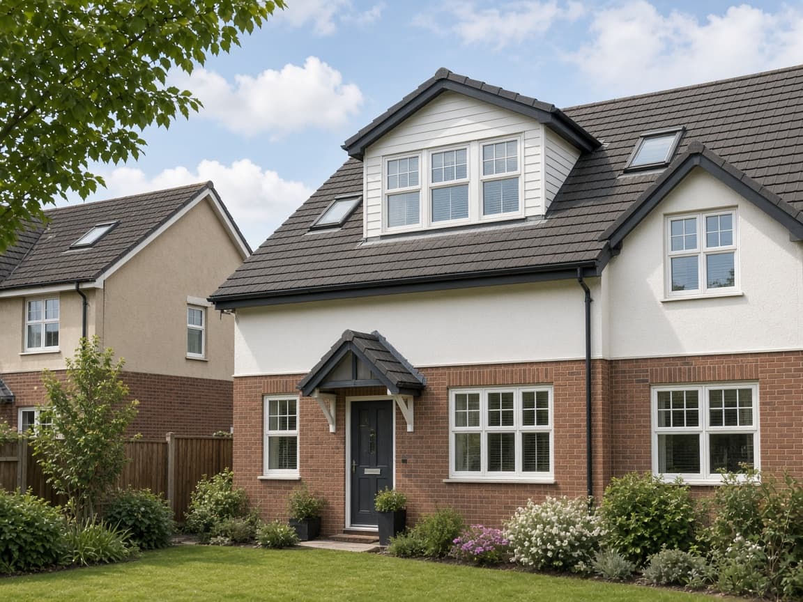 A British home with loft conversion dormers